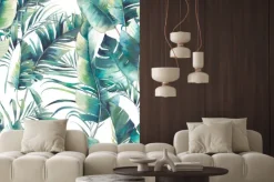 Naklejka: Egzotyczne liście palmy i banana