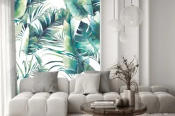 Naklejka: Egzotyczne liście palmy i banana