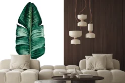 Naklejka: Egzotyczne liście palmowe malowane akwarelą