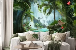 Naklejka: Egzotyczne zwierzęta tropikalnej dżungli