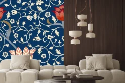 Naklejka: Elegancki ornament w secesyjne kwiaty