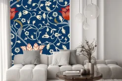 Naklejka: Elegancki ornament w secesyjne kwiaty