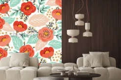 Naklejka: Elegancki wzór z kwiatami. może być używany do tapet lub ramek