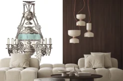 Naklejka: Elegancki żyrandol z odcieniem szkła