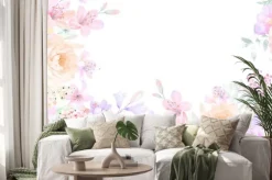 Naklejka: Eleganckie róże i kwiaty piwonii