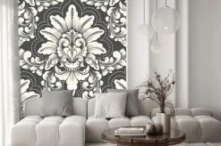 Naklejka: Element adamaszku wektor wzór. klasyczny luksusowy staromodny