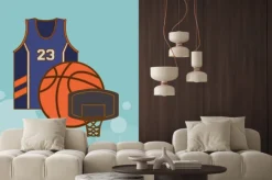 Naklejka: Elementy do gry w koszykówkę