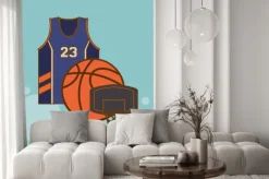 Naklejka: Elementy do gry w koszykówkę