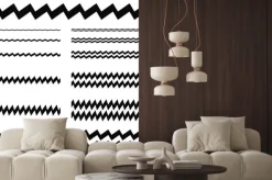 Naklejka: Elementy graficzne - asymetryczny zestaw przewodów