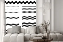 Naklejka: Elementy graficzne - asymetryczny zestaw przewodów