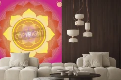 Naklejka: Elementy kwiatowe i mandali z ezoterycznym znaczeniu dla praktyki