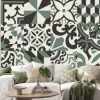 Naklejka: Encaustic floral and geometric tiles patchwork wallpaper vector