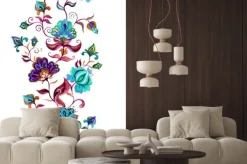 Naklejka: Ethnic eastern european floral frame - seamless border with stylized