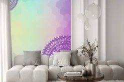 Naklejka: Etniczne i kolorowe henna mandala, bardzo skomplikowane i łatwo