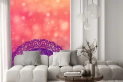 Naklejka: Etniczne i kolorowe henna mandala, bardzo skomplikowane i łatwo