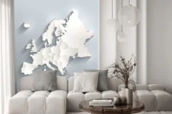 Naklejka: Europa na mapie w 3d