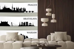 Naklejka: Europa środkowa kontury miast