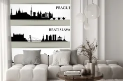 Naklejka: Europa środkowa kontury miast