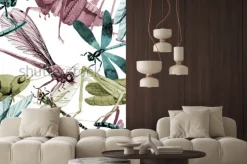 Naklejka: Exotic crickets wild insect in a watercolor style pattern. full