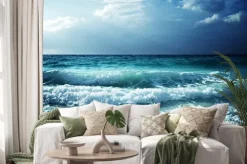 Naklejka: Fale na plaży na seszelach