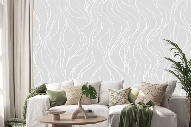 Naklejka: Falisty wzór. grafika liniowa.