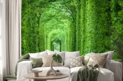 Naklejka: Fantastyczna nieruchomości tunnel of love, zielonych drzew i