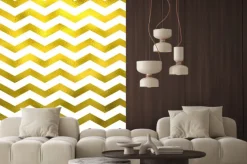 Naklejka: Faux złoto-biała folia metalowa chevron wzór szewrony textu