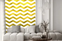 Naklejka: Faux złoto-biała folia metalowa chevron wzór szewrony textu