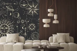 Naklejka: Fazy księżyca na ciemnym tle