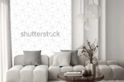 Naklejka: Figury geometryczne o cienkich liniach tworzące wzór