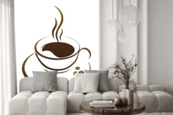Naklejka: Filiżanka gorącej kawy wektor