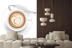 Naklejka: Filiżanka kawy z pianki w kształcie serca