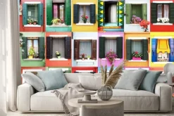 Naklejka: Finestre di colorate burano