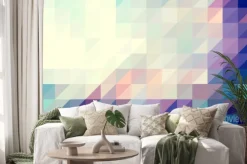 Naklejka: Fioletowy i niebieski kolorowe trójkątne tle wzór