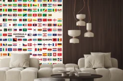 Naklejka: Flagi państw świata z podziałem na kontynenty