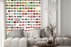 Naklejka: Flagi państw świata z podziałem na kontynenty