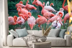 Naklejka: Flamingo on the pond