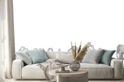 Naklejka: Flat horizontal banner template with outline tulips on white