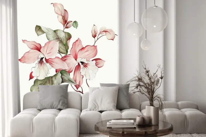 Naklejka: Flowers watercolor illustration.manual composition.big set watercolor