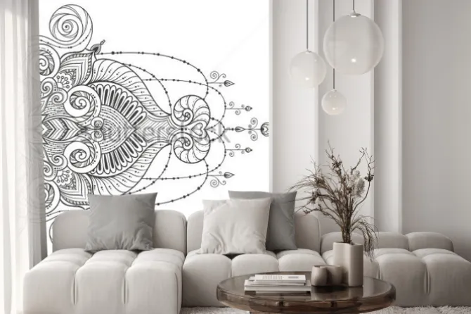 Naklejka: Fragment mandali w stylu orientalnym