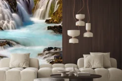 Naklejka: Fragment wodospadu bruarfoss w islandii