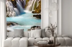 Naklejka: Fragment wodospadu bruarfoss w islandii