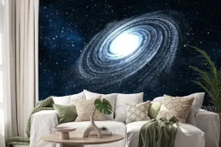 Naklejka: Galaktyka spiralna na gwiaździstym tle. cyfrowe ilustracji.