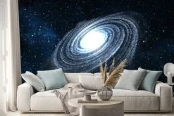 Naklejka: Galaktyka spiralna na gwiaździstym tle. cyfrowe ilustracji.