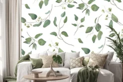 Naklejka: Gałązki i liście eukaliptusa w stylu akwareli