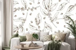 Naklejka: Gałązki kawy w stylu rysunkowym