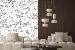 Naklejka: Gałązki kwiatów w minimalistycznym stylu