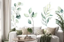 Naklejka: Gałązki z liśćmi akwarela