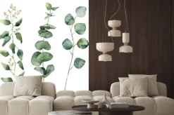 Naklejka: Gałązki z zielonymi liśćmi