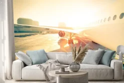 Naklejka: Generic samolot na bramie terminalu gotowy do startu - nowoczesne